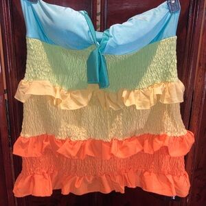 Colorful Ruffled Women Swim One Piece